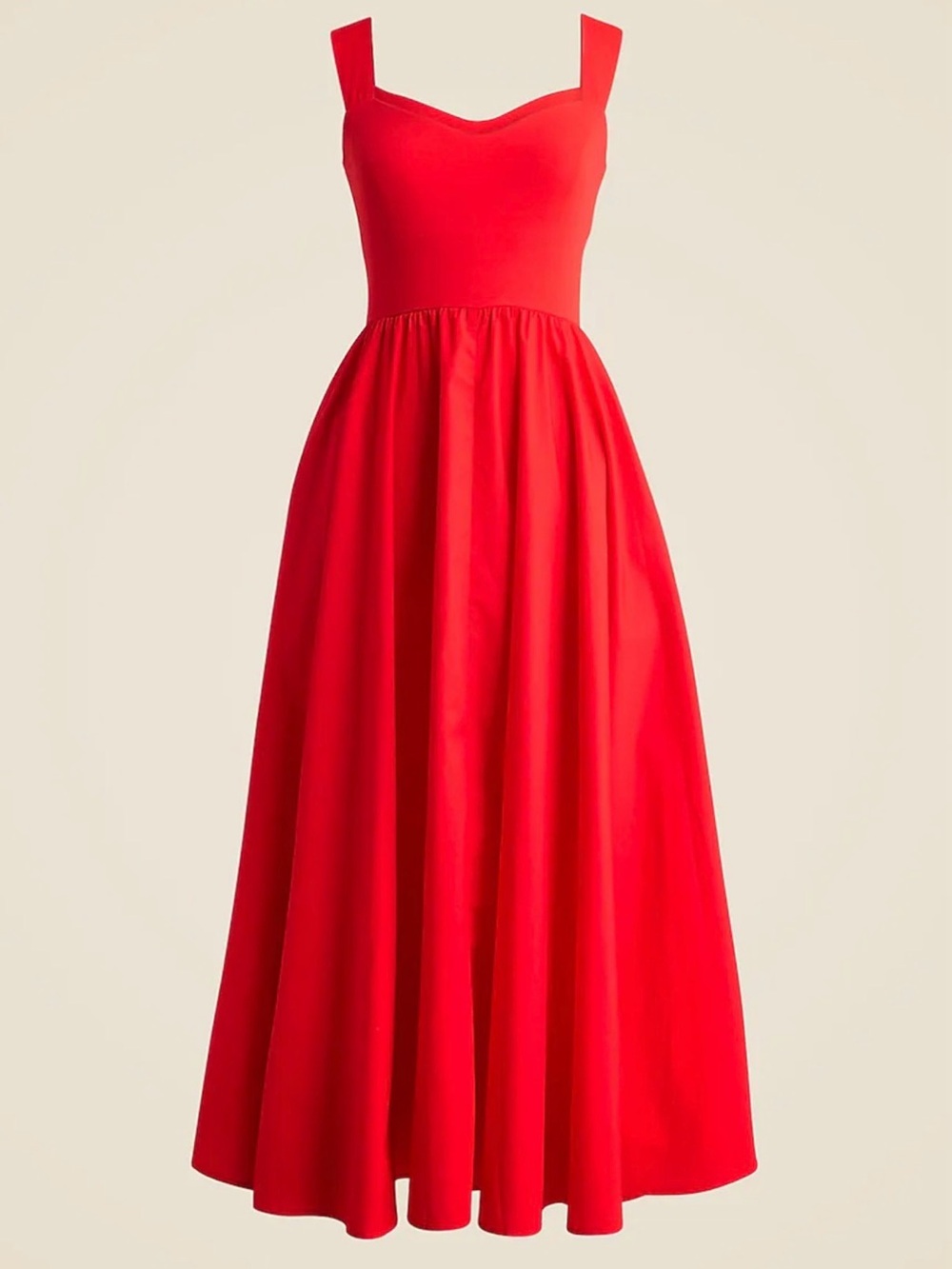 NWT J.Crew Sweetheart Tank Dress with Poplin Skirt – XS – Vintage Red ❤️